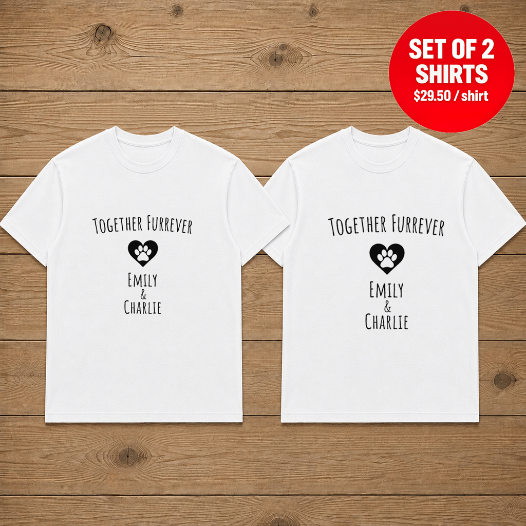 Together Forever Puppy Matching Couples T-Shirt (Set of 2)