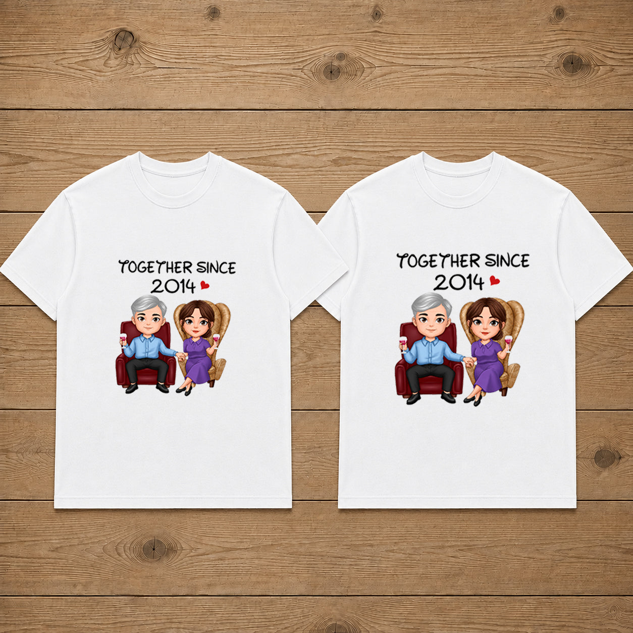Together Since 2014 Matching Couples T-shirt