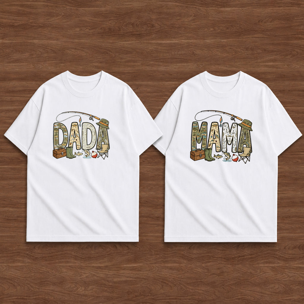 DADA MAMA fishing couple t-shirt