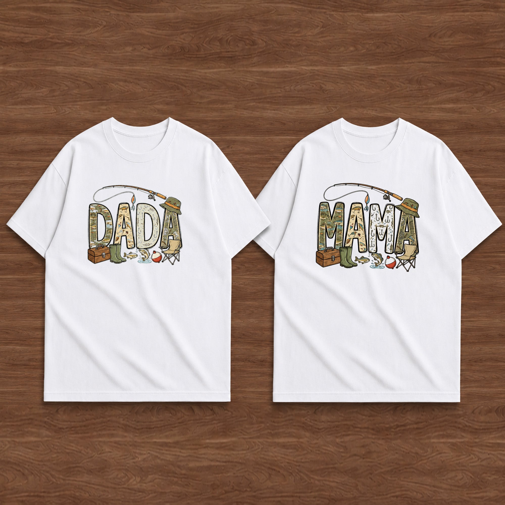 DADA MAMA fishing couple t-shirt