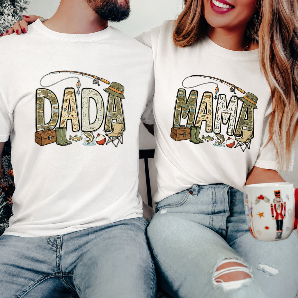 DADA MAMA fishing couple t-shirt