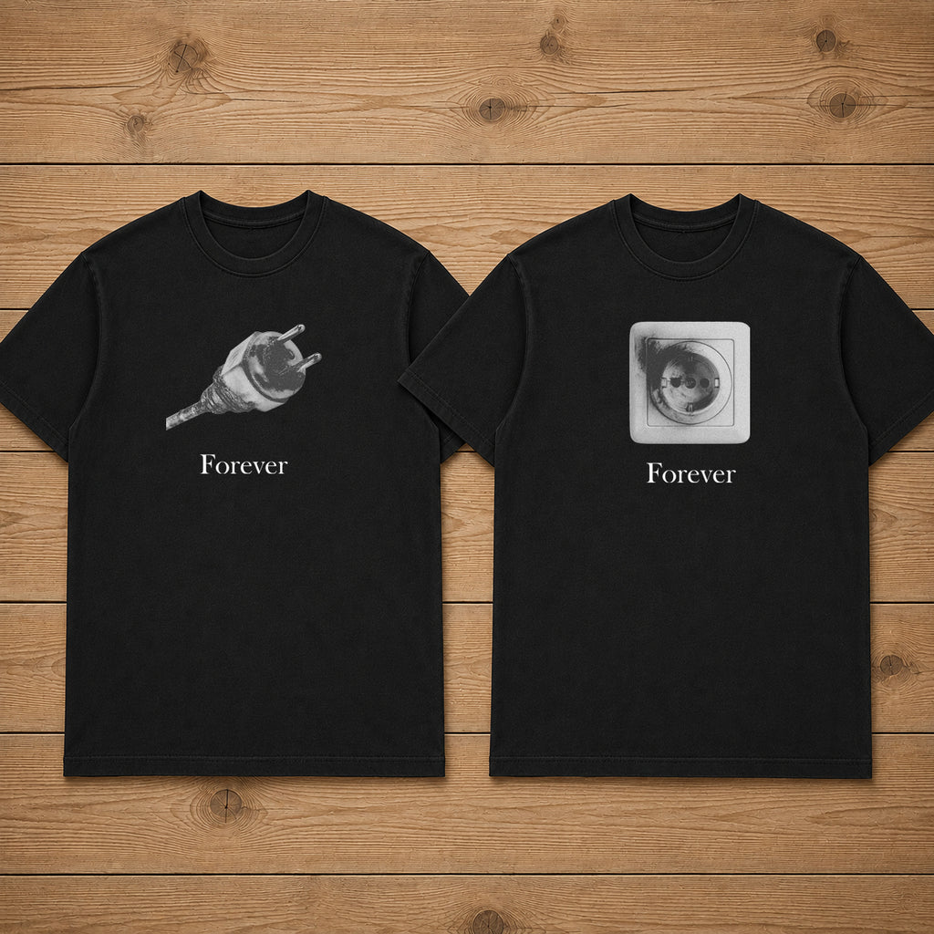 FOREVER plug and socket matching couple  tees