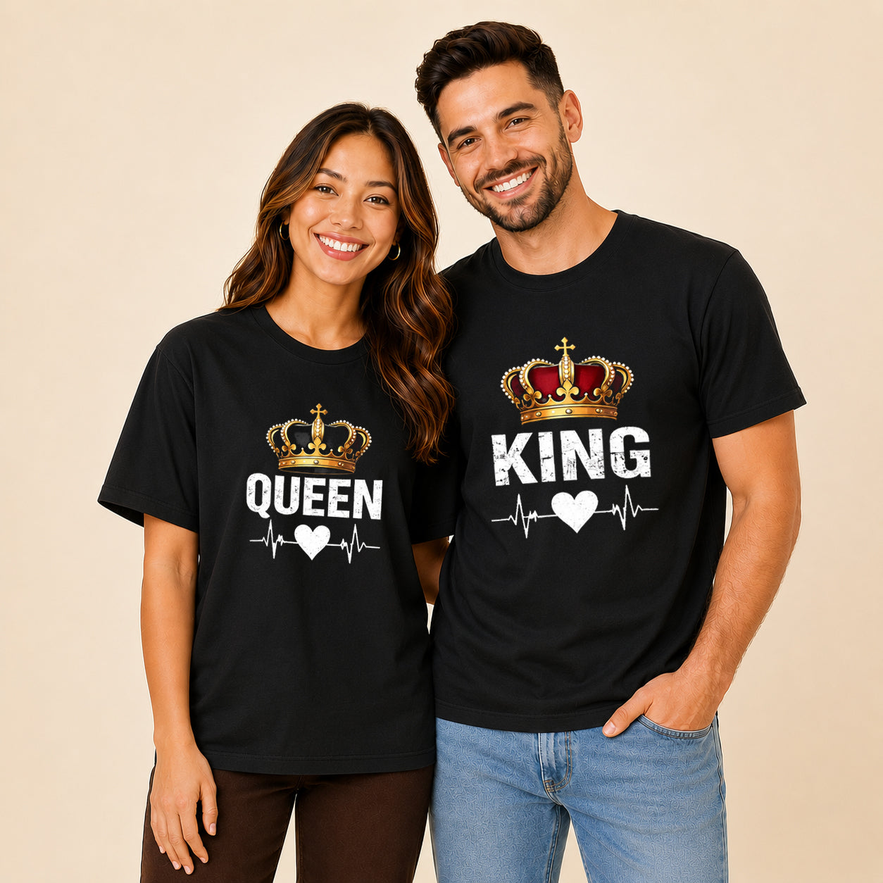 king queen potrait Matching Couples T-shirt