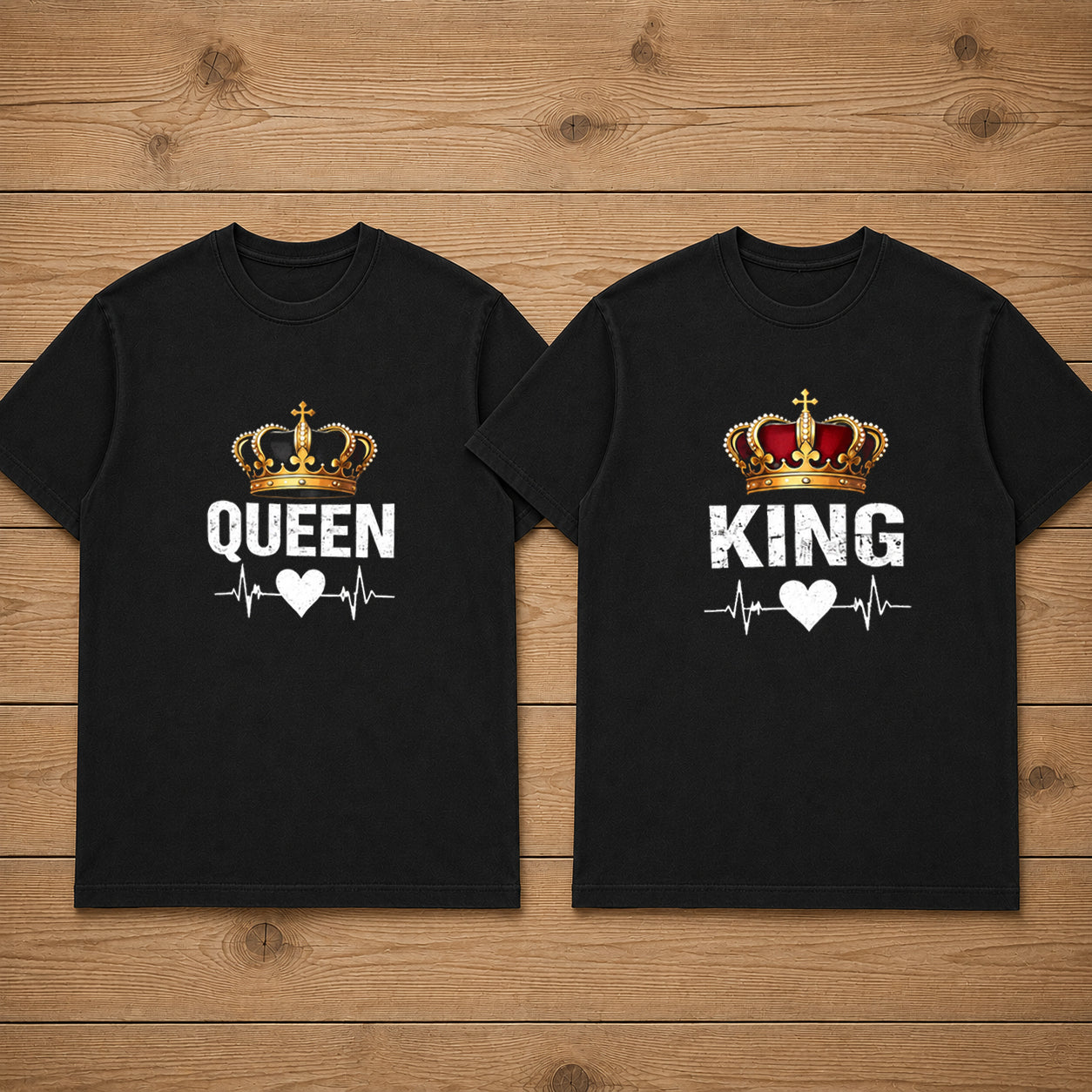 king queen potrait Matching Couples T-shirt