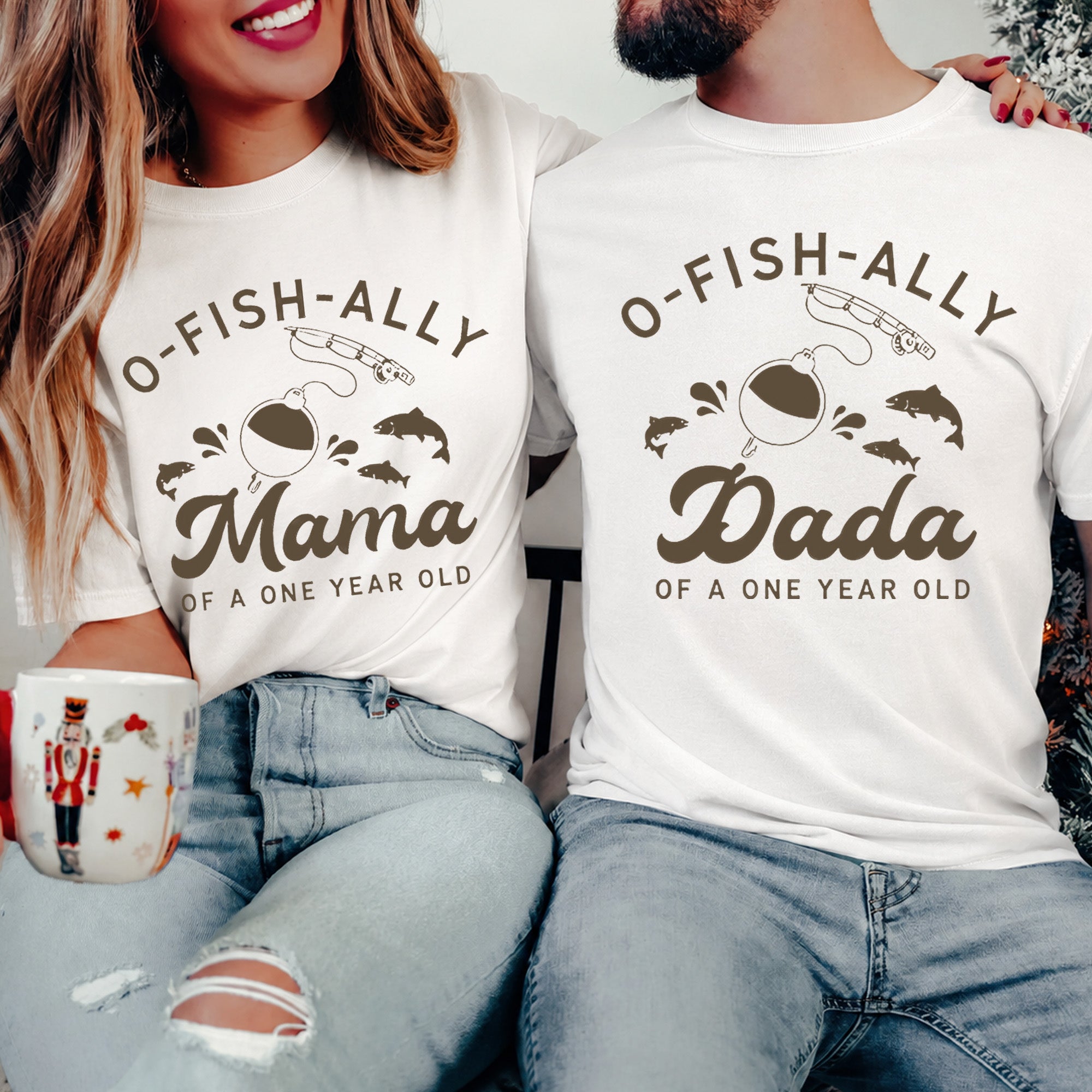 o fish ally mama dada couple t-shirt