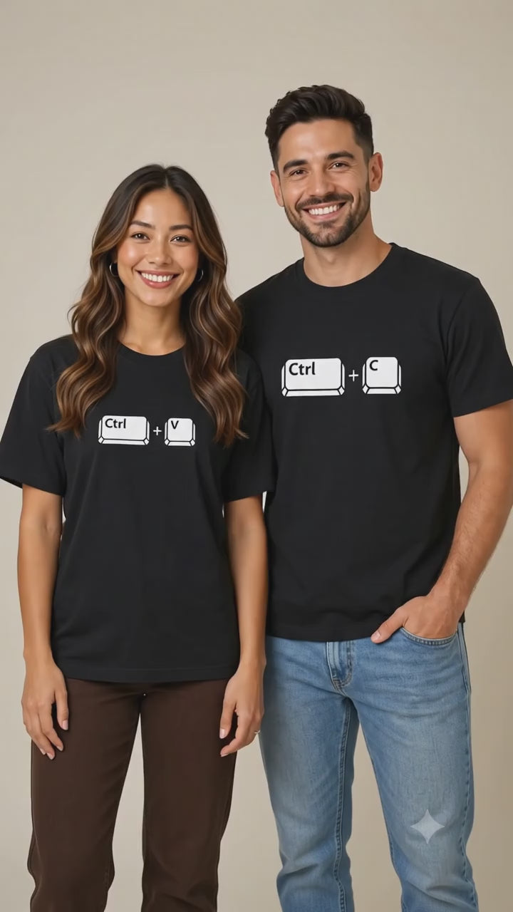 Ctrl C Ctrl V Matching Couples T-Shirt (Set of 2)