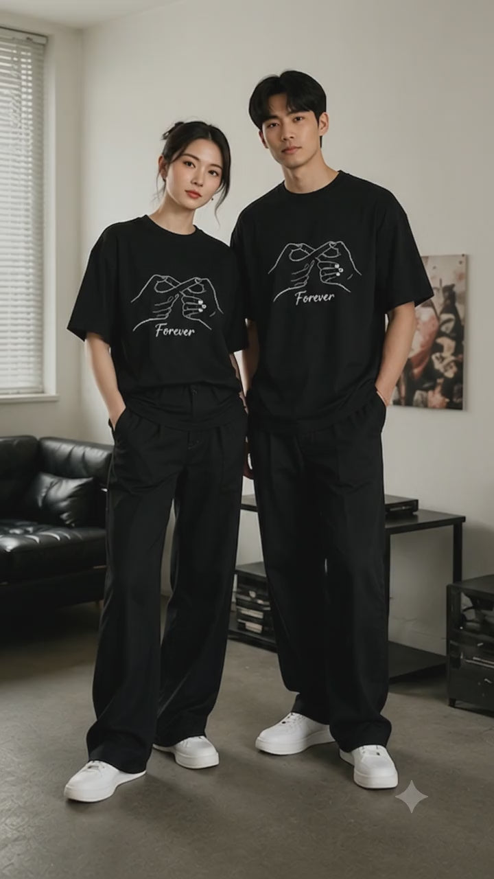Forever Hand Sign Matching Couples T-Shirt (Set of 2)