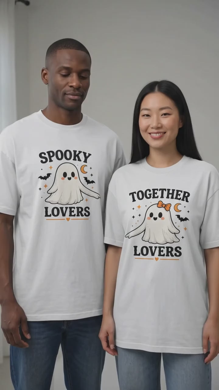 Spooky Together Lovers Halloween Matching Couples T-shirt
