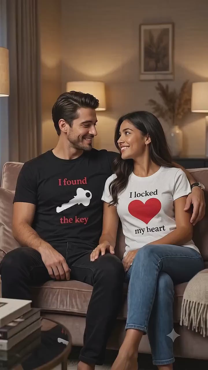 I Found The Key I Locked My Heart Matching Couples T-Shirt (Set of 2)