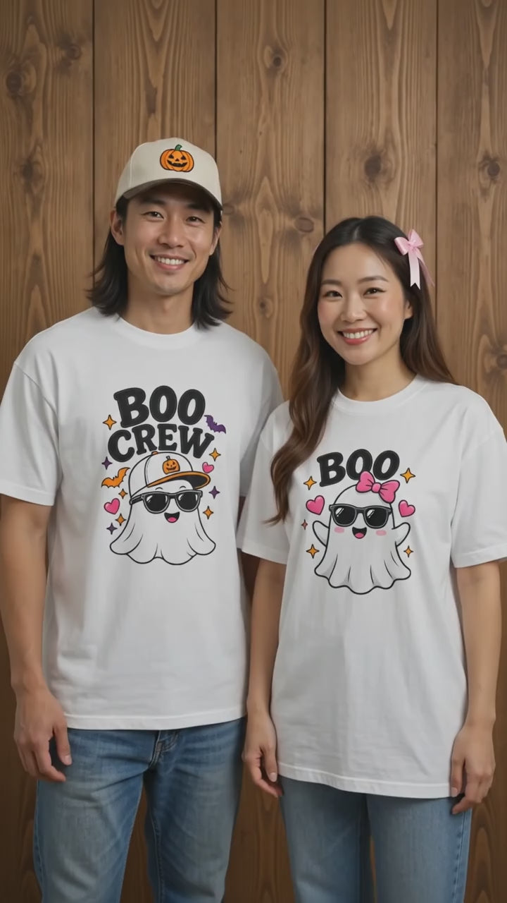 Boo Crew Halloween Matching Couples T-shirt