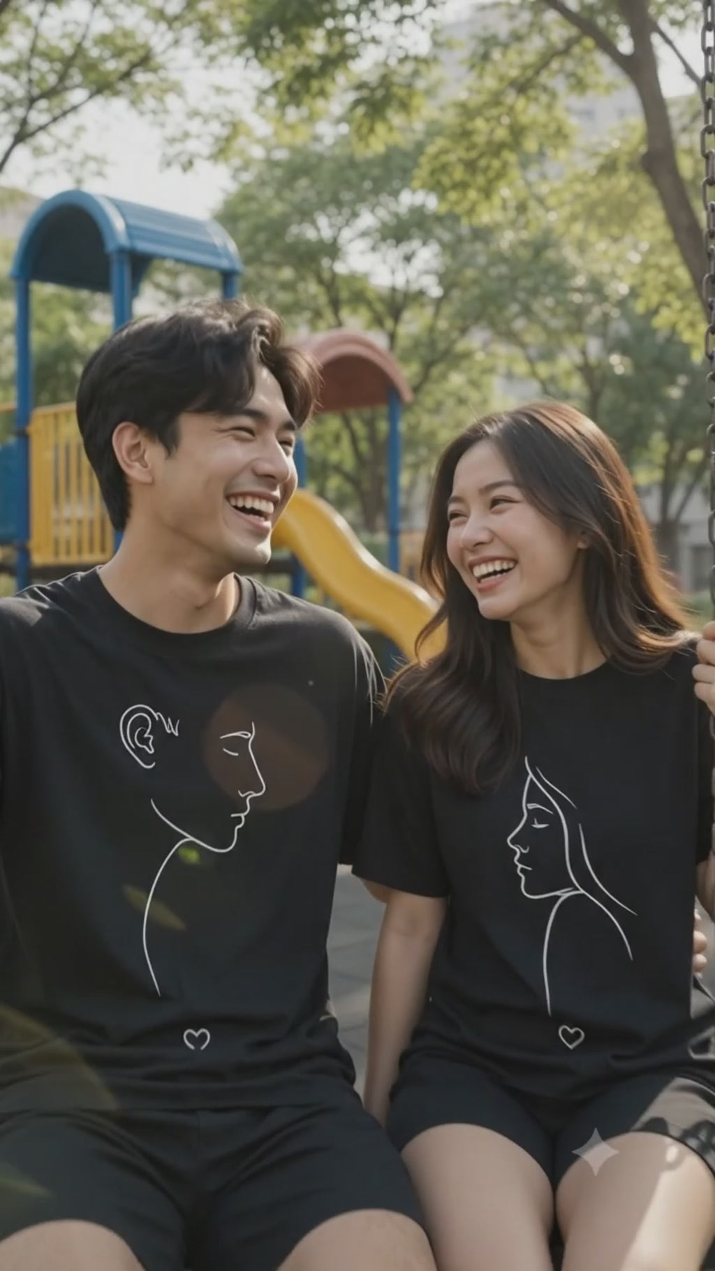 Man And Woman Love Matching Couples T-shirt