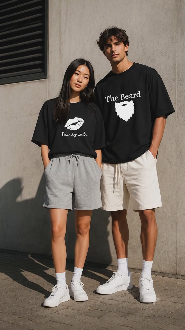 Beauty And The Beard Matching Couples T-Shirt (Set of 2)