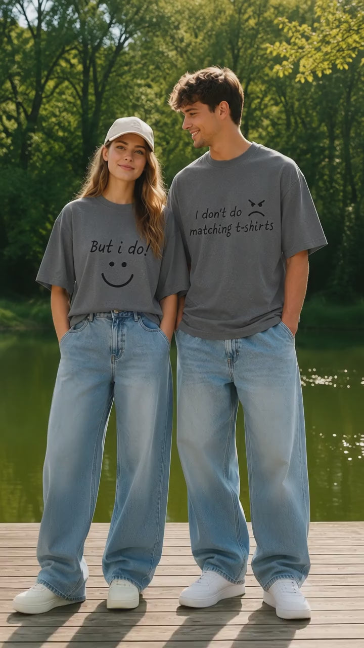 I Don't Do Matching T-Shirt But I Do Grey Matching Couples T-Shirt (Set of 2)