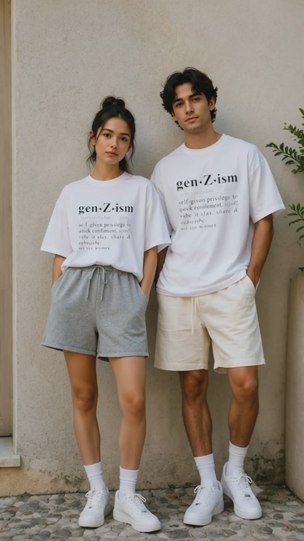 Gen Z Ism Descriptions Matching Couples T-Shirt (Set of 2)