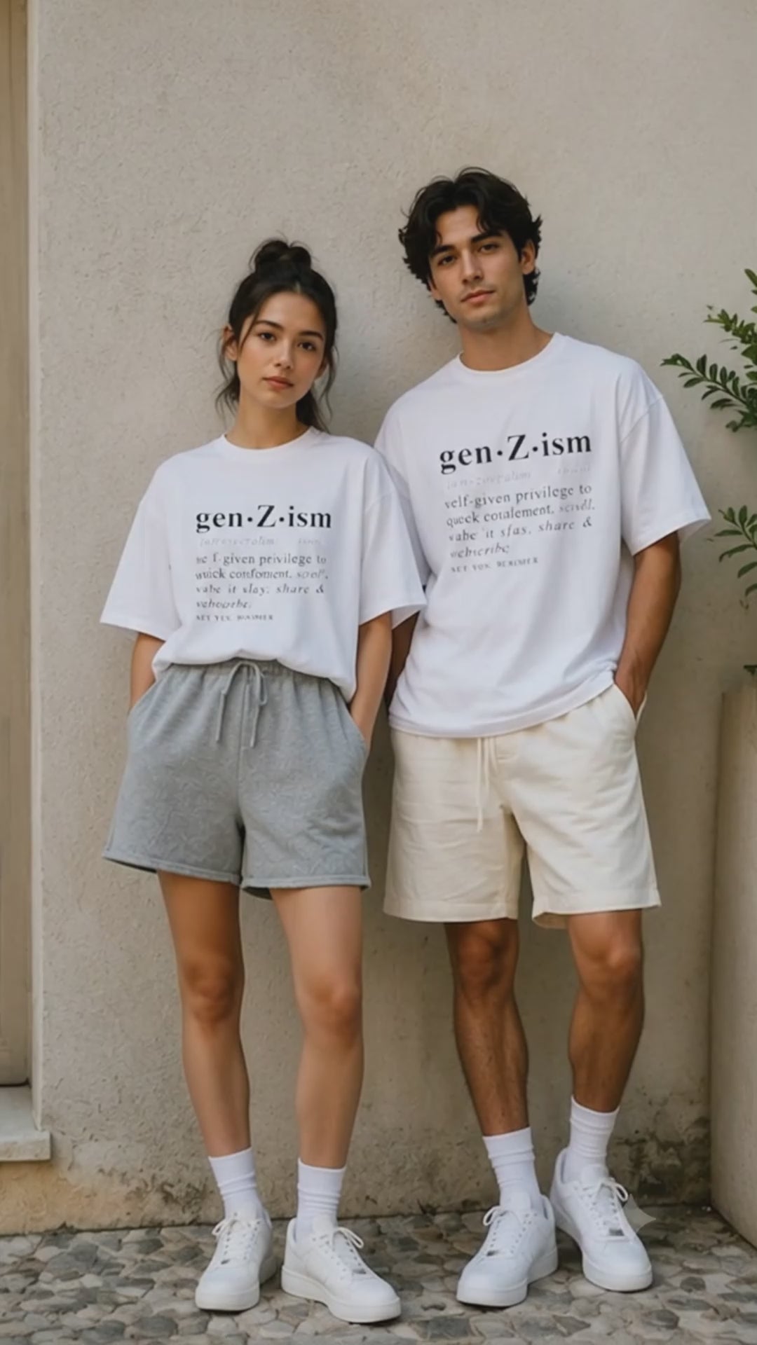 Gen Z Ism Descriptions Matching Couples T-Shirt (Set of 2)