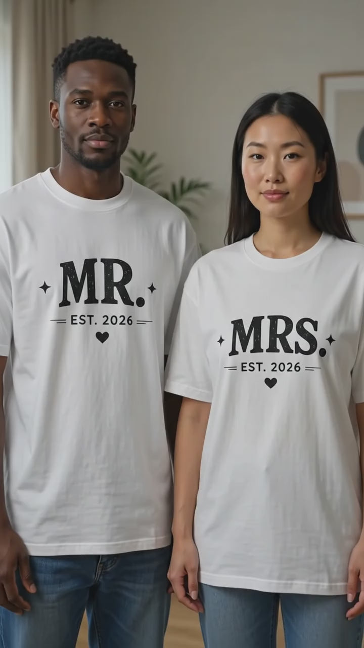 Mr and Mrs Matching Couples T-shirt