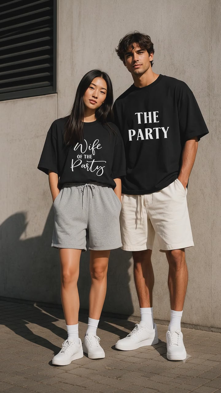 Wife Of The Party Matching Couples T-Shirt (Set of 2)