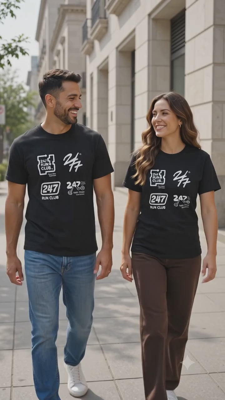 247 Run Club Matching Couples T-shirt