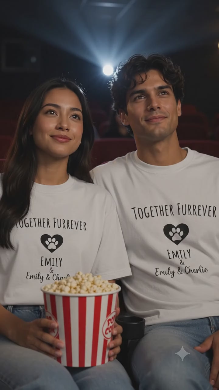 Together Forever Puppy Matching Couples T-Shirt (Set of 2)