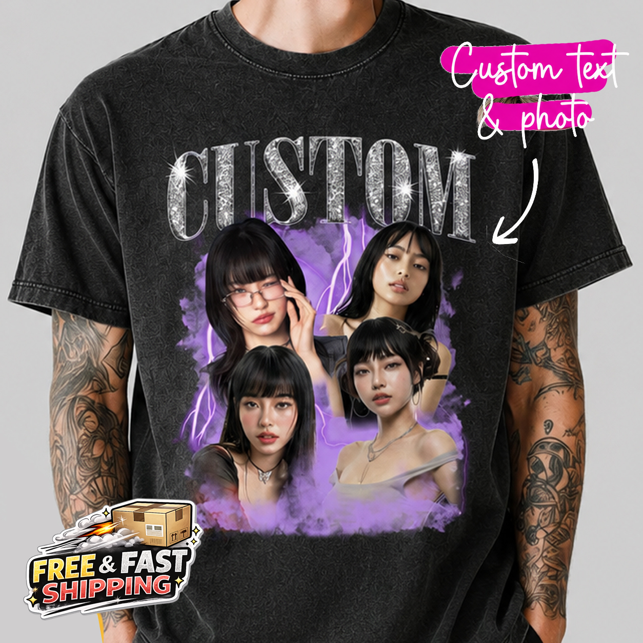 Custom bootleg T-shirt Custom acid washed t-shirt Custom Vintage T-shirt